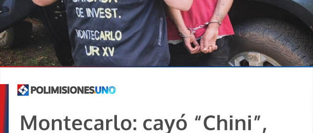Montecarlo: cayó “Chini”, acusado de robar en una escuela y un bar, tras resistirse con un cuchillo